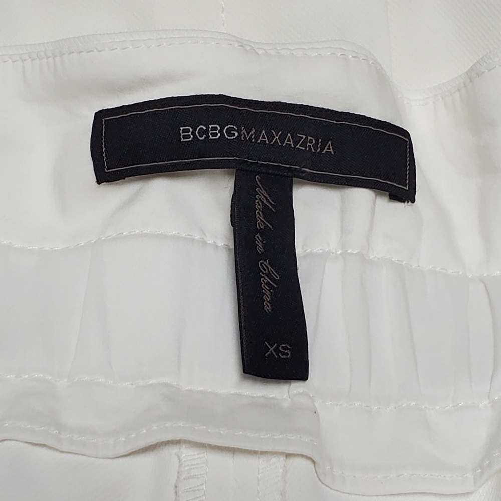 BCBG MazAzria White Wide Leg Dress Pants with White Fabric Belt Size Ext… - Picture 10 of 10